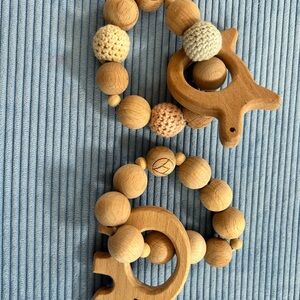 Wooden Teething Toy Set with Animal Shapes